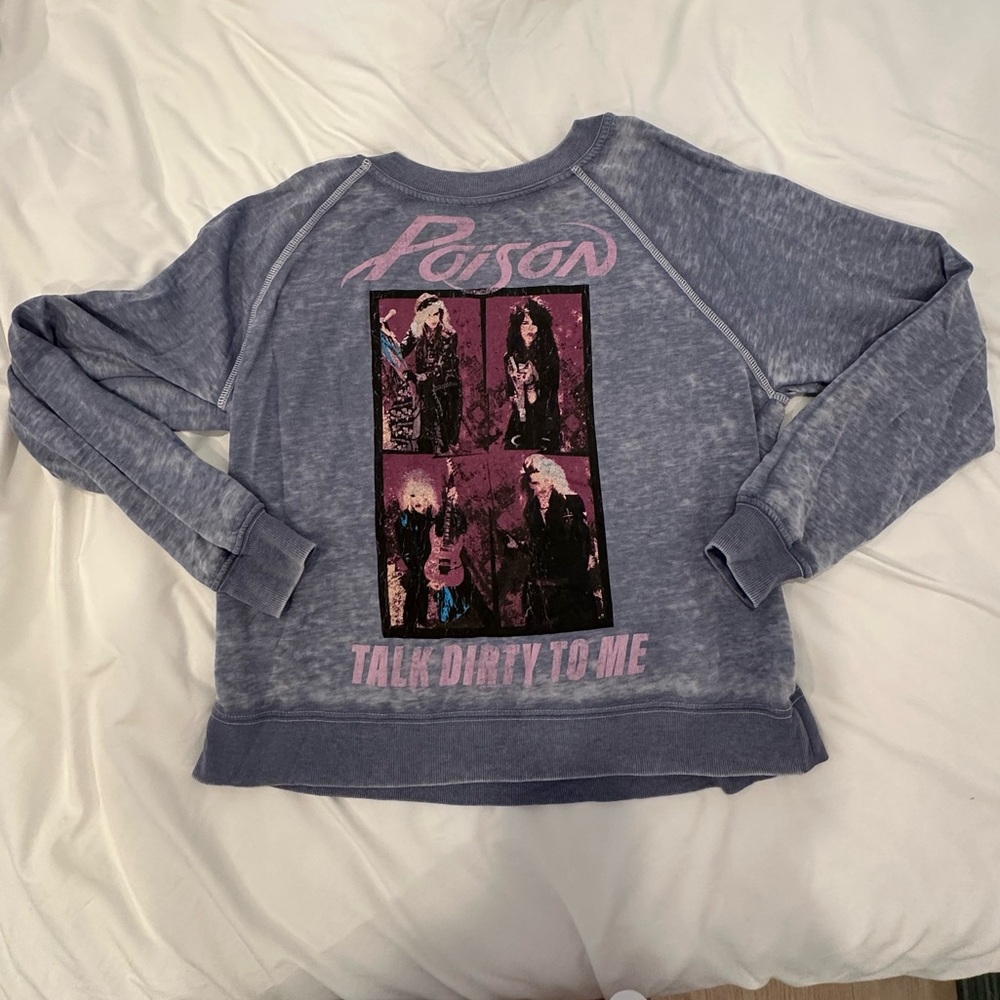 Recycled Karma Poison Blue and Pink Graphic Sweatshirt